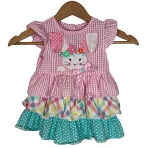 Rare Editions 24 month 2T mixed print Bunny Easter Dress